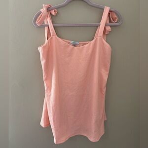 NWOT Boutique White Birch Pink Sleeveless Tie-Strap Tank Top XL Coquette Fairy